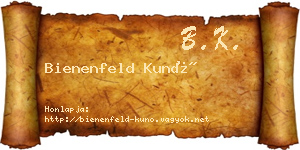Bienenfeld Kunó névjegykártya